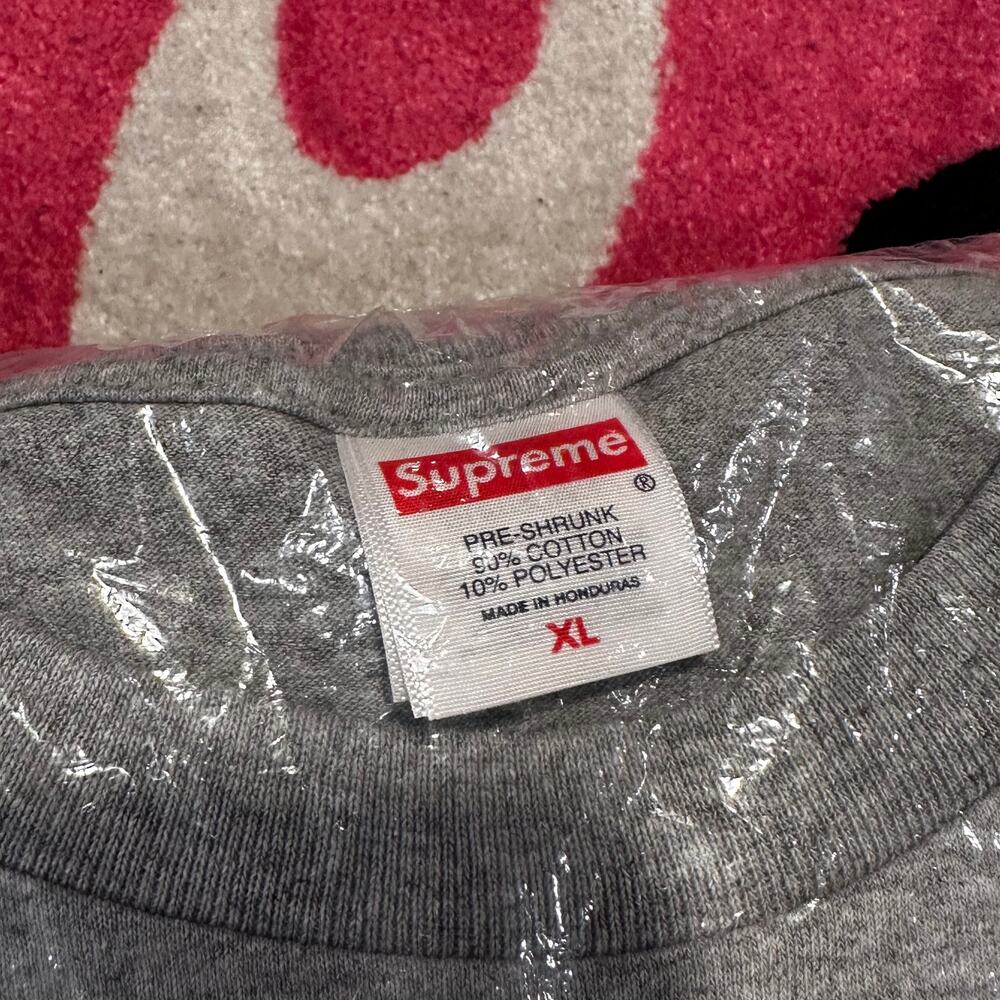 Supreme Arabic Box Logo Tee – Heather Grey – Size XL – New - Picture 2 of 5